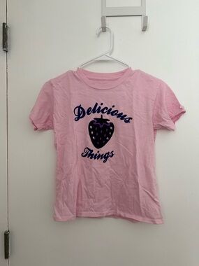 Wolf Alice Merch Pink 'Delicious Things' Strawberry Baby Tee